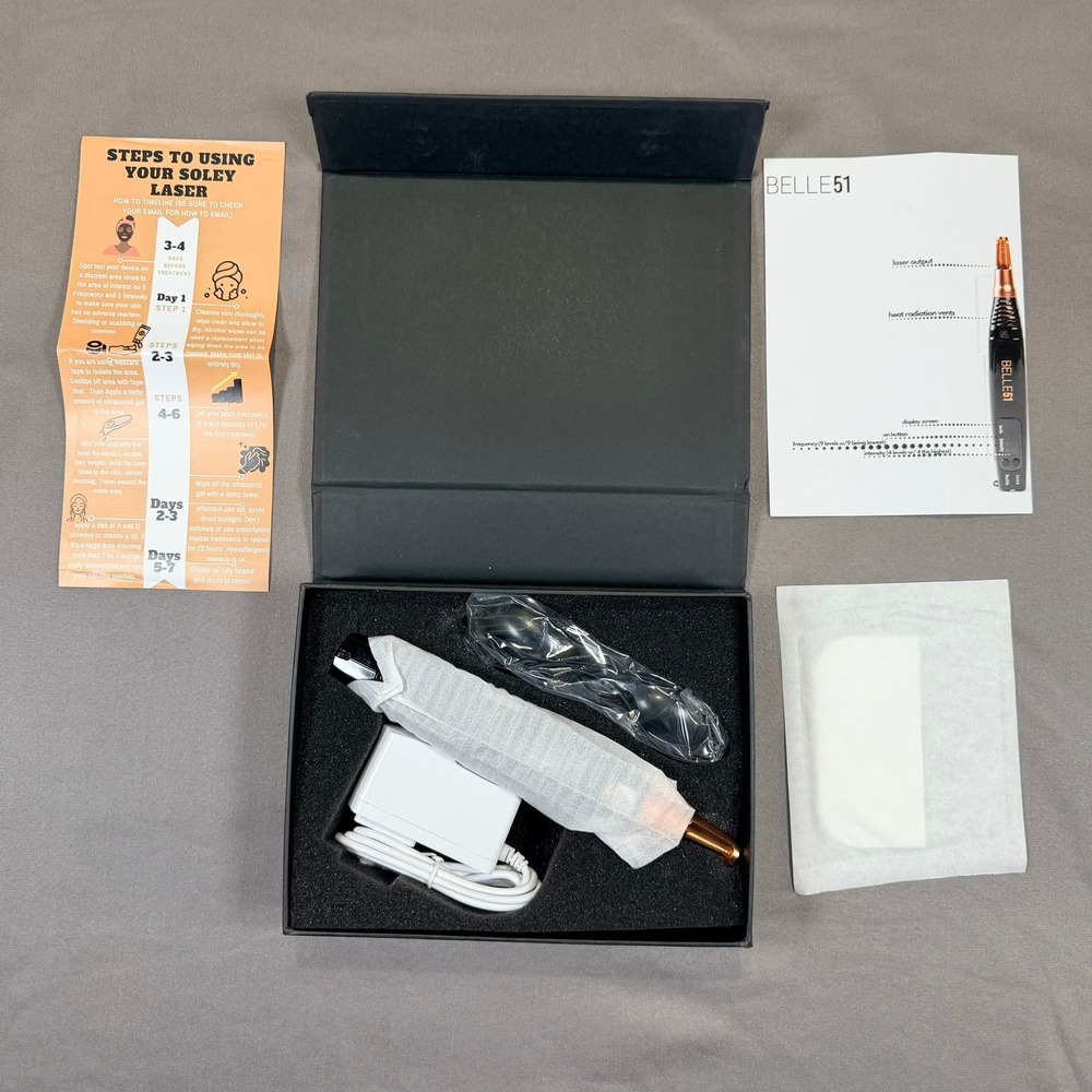 BELLE51 Soley Laser Skincare Device One Size Black Rose Gold Handheld Treatment